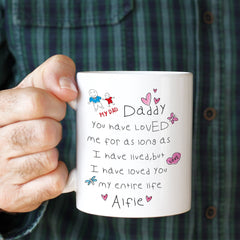 Personalised Mug For Dad, Father'S Day Christmas Birthday Gift For Daddy, Dada Papa