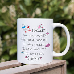 Personalised Mug For Dad, Father'S Day Christmas Birthday Gift For Daddy, Dada Papa