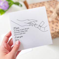 Personalised Mum Card from Daughter Line Art Hand Drawing Card Mother's Day or Birthday Card I’ll Always Be Your Little Girl Mum's