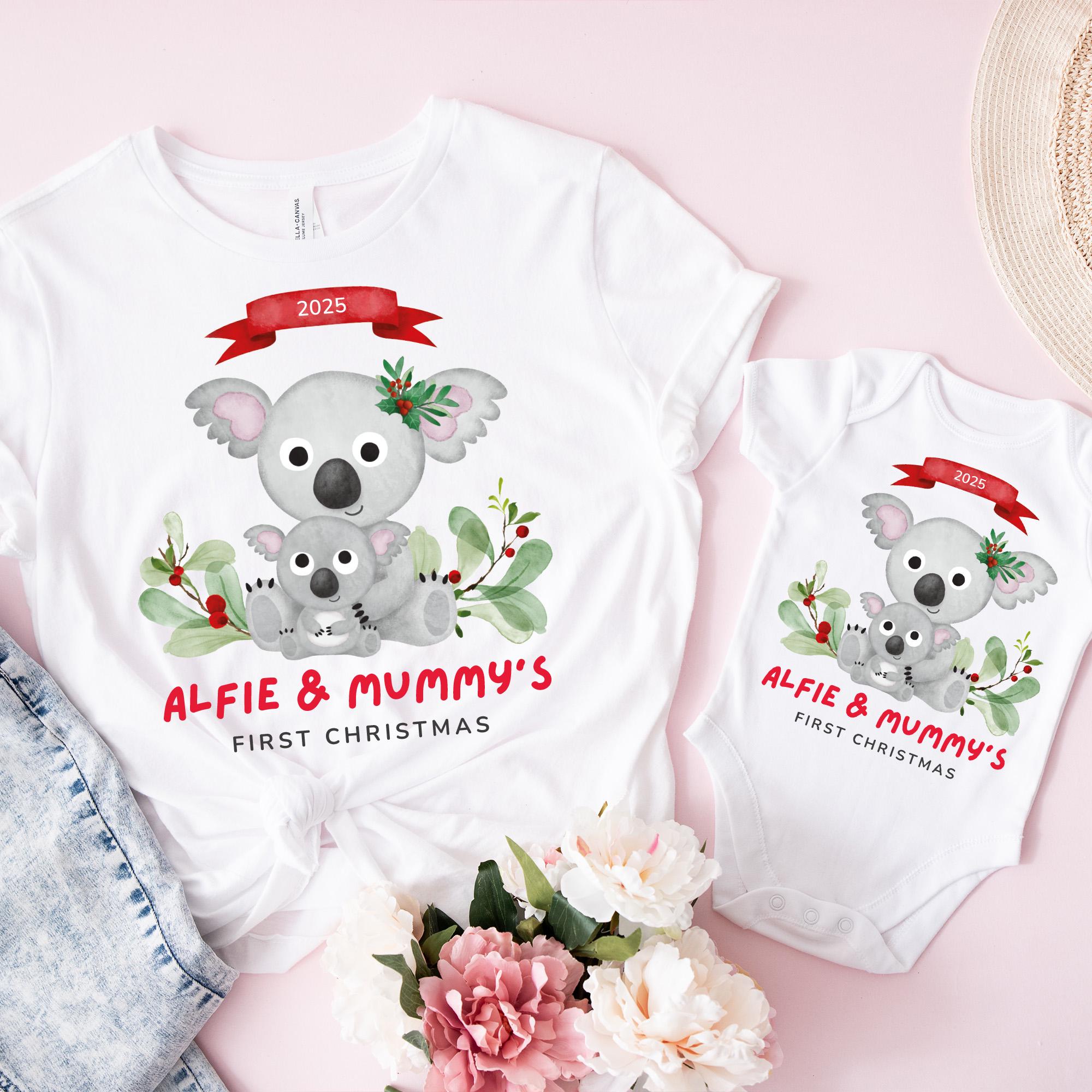 Personalised Mummy & Baby First Christmas T-Shirt – Matching Christmas Outfit
