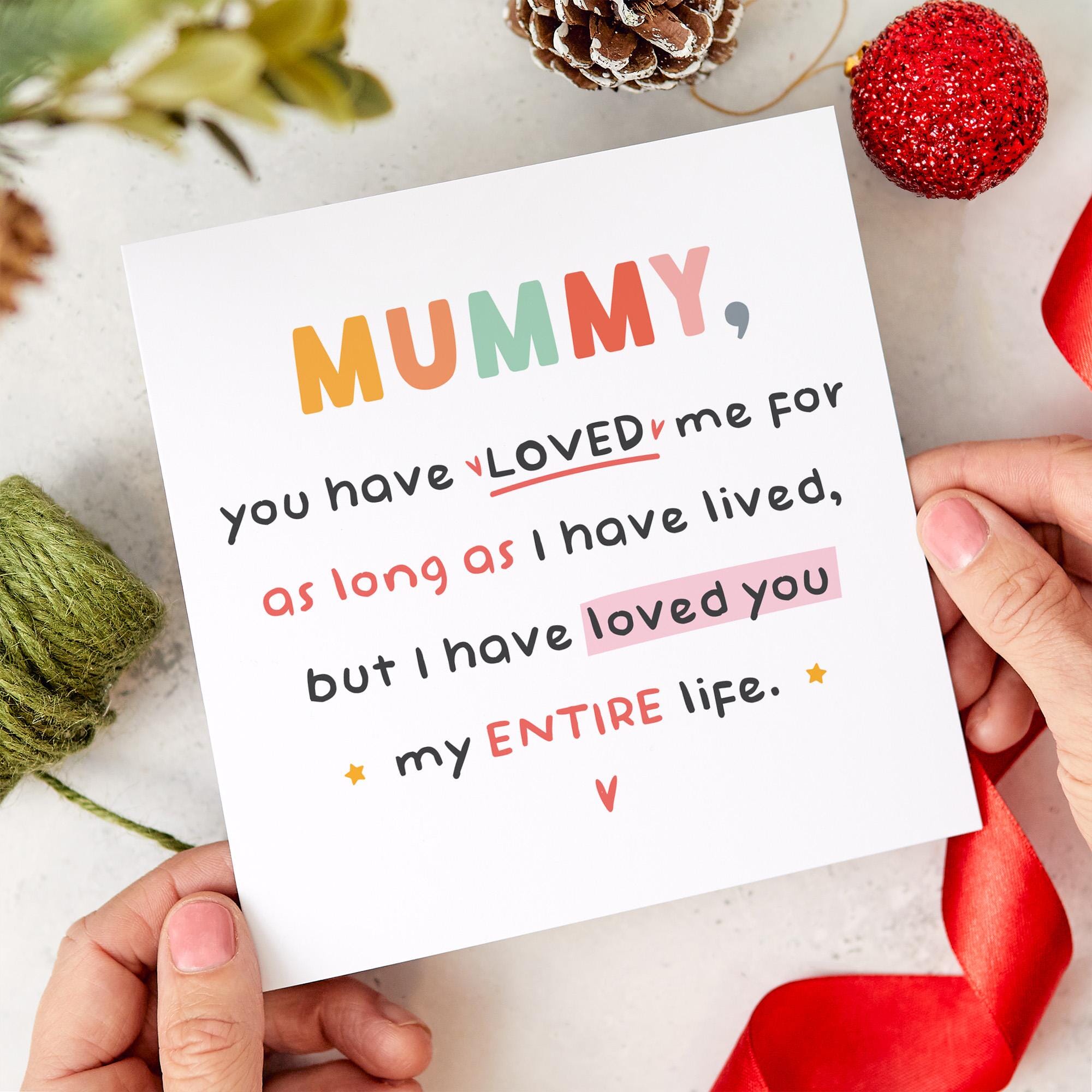 Personalised Mummy Card Cute Gift for Mum Mother's Day Birthday Card for Mum Heartfelt Message Thoughtful Keepsake for Her Cute Card