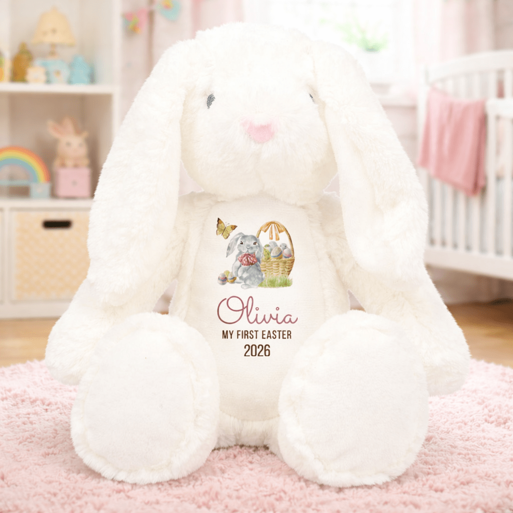 Personalised My First Easter Bunny Plush Toy with name, 35 cm First Easter Gift 2025