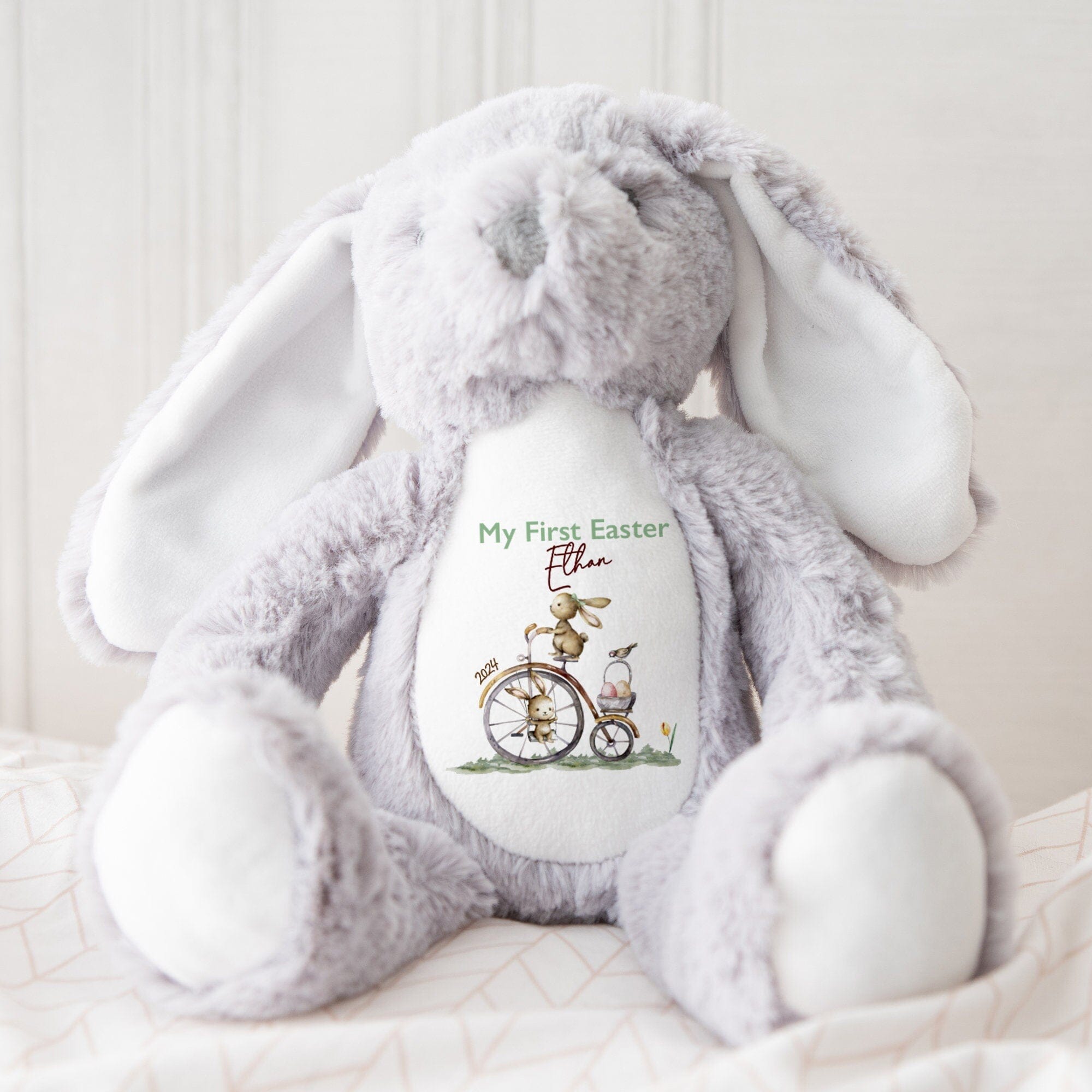 Personalised My First Easter Bunny With Name Baby Boy 1st Easter Gift 35 Cm Keepsake Teddy Rabbit Toys