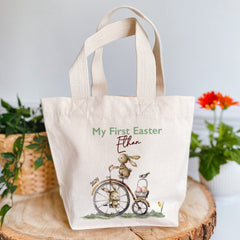 Personalised My First Easter Mini Bag With Name Bunny Keepsake Egg Hunt Bag