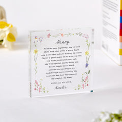 Personalised Nanny Poem Acrylic Plaque – Christmas Birthday Mother's Day Gift - Sentimental Keepsake for Grandma Granny Nana
