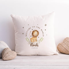 Personalised new baby gift Welcome to the world cushion with baby's name and date Mum to be gift for new mum present Mama Cute keepsake