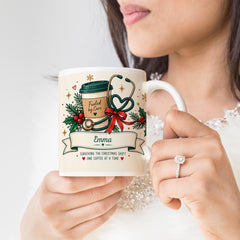Personalised Nurse Christmas Mug, Xmas Nurse Gift