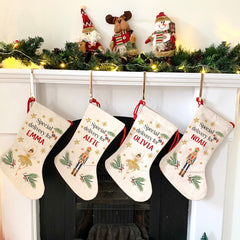 Personalised Nutcracker Christmas Stocking, Xmas Gift For Kids, Special Delivery for name, Boy Or Girl, Sugar Plum Fairy Decoration