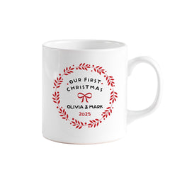 Personalised Our First Christmas Mug – Gift for Wife Girlfriend Husband Boyfriend - Custom Couple Name - 1st Xmas Married Engaged