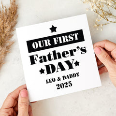 Personalised Our First Father's Day Card 2025 Custom Baby and Daddy Gift New Dad First Father's Day Keepsake Cute 1st Fathers Day Card