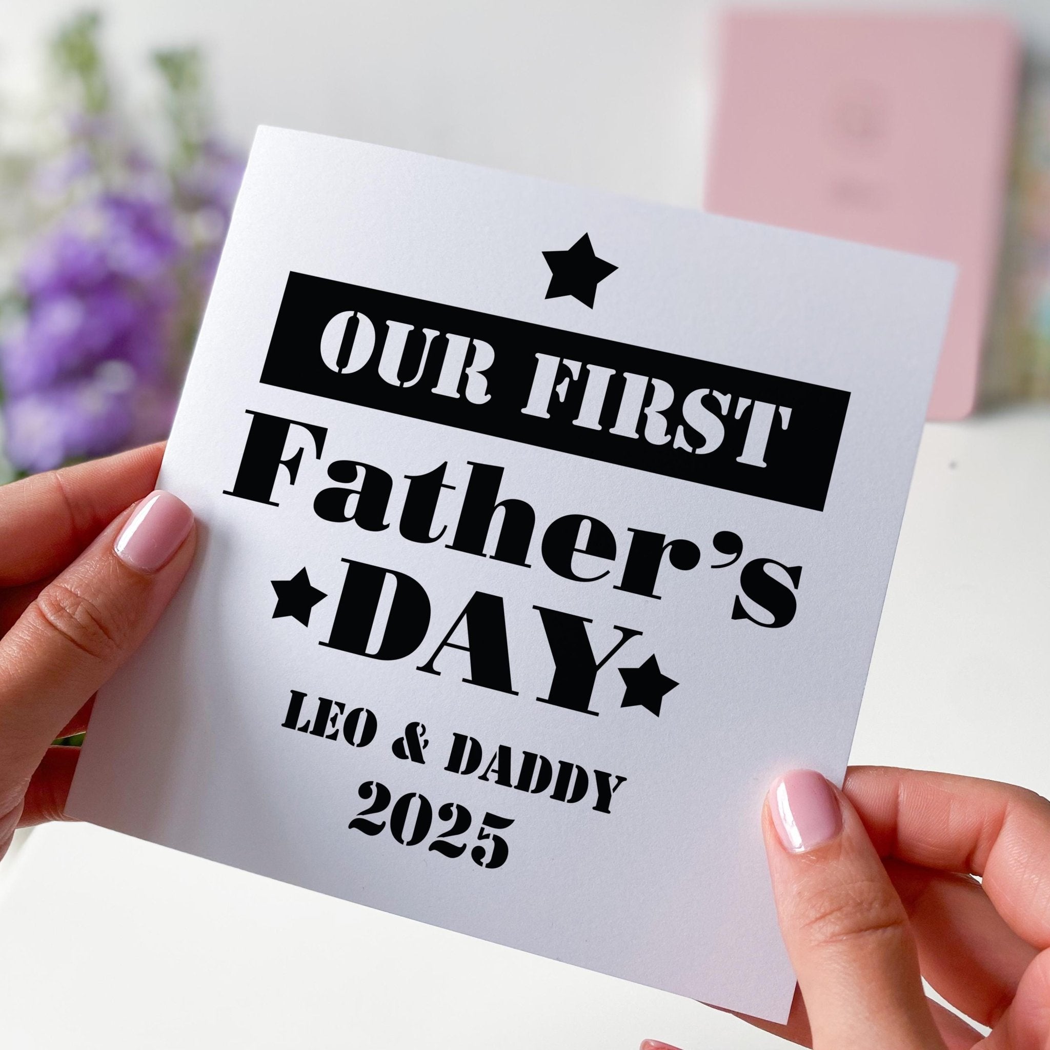 Personalised Our First Father's Day Card 2025 Custom Baby and Daddy Gift New Dad First Father's Day Keepsake Cute 1st Fathers Day Card