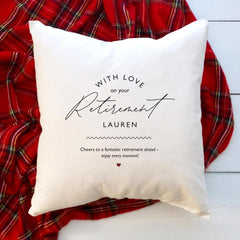 Personalised Retirement gift Enjoy your retirement cushion Gift for him or her Retired men women cushion Leaving job gift Square pillow