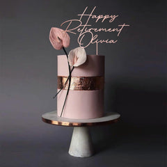 Personalised Retirement Wooden Cake Topper with Name Retirement Decor
