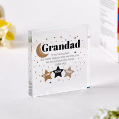 Personalised Star Keepsake Gift for grandad Acrylic Plaque for Father's Day grandad's birthday or Christmas Present for grandpa papa