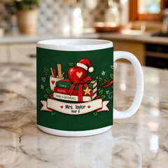 Personalised Teacher Christmas Mug, Xmas Teacher Gift