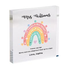 Personalised Teacher Plaque Gift - End of Term Thank You Christmas Teacher’s Day Keepsake for Nursery Primary or Secondary Teacher from Child