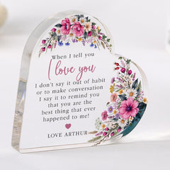 Personalised Thank You Acrylic Heart Plaque, Appreciation Keepsake