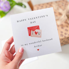 Personalised Valentine's Day Card for Husband I Love You Name Romantic Gift for Spouse Thoughtful Keepsake for Him Hubby First Valentines
