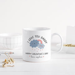 Personalised Valentine’s Mug or Coaster I Love You Daddy Thoughtful Gift from Kids New Dad Son Daughter