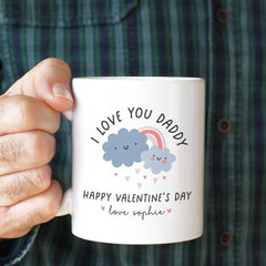 Personalised Valentine’s Mug or Coaster I Love You Daddy Thoughtful Gift from Kids New Dad Son Daughter