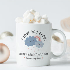 Personalised Valentine’s Mug or Coaster I Love You Daddy Thoughtful Gift from Kids New Dad Son Daughter