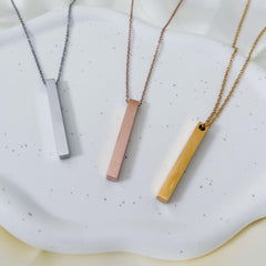 Personalised Vertical Bar Necklace with Engraved Names – Romantic Gift for Her, Girlfriend or Wife