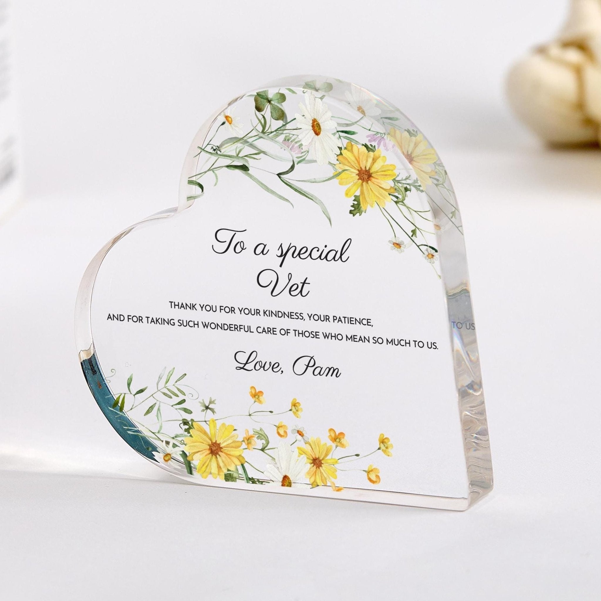 Personalised Vet Heart Keepsake, Thank You or Christmas Gift for veterinarian, Pet Care Appreciation Gift