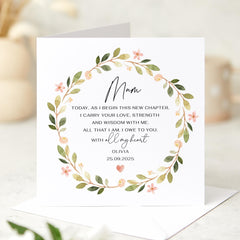 Personalised Wedding Day Card for Mother of the Bride Thank You Mum Card Sentimental Wedding Keepsake Custom Message Card for mother mummy