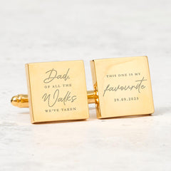 Personalised Wedding Day Cufflinks for Father of the Bride Dad Of All the Walks We've Taken This One Is my Favourite Engraved Gift