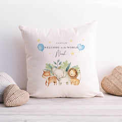 Personalised welcome to the world cushion with baby's name and date Mum to be gift for new mum Welcome baby present Mama Cute keepsake