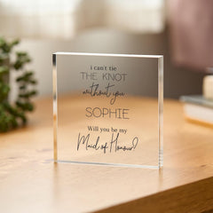 Personalised ˜Will You Be My Maid of Honour?' Proposal Gift ANY ROLE Acrylic Plaque Elegant Wedding Proposal Keepsake for Bridesmaids