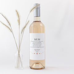 Personalised Wine Label for Mum Heartfelt Mum's Birthday Gift Sticker Custom Message from Daughter or Son for Mum Birthday