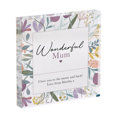 Personalised Wonderful Mum Acrylic Plaque – Gift for Mother’s Day or Birthday