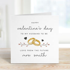 Personalisedvalentine's Day Card For Fiancee Romantic Card For Husband-To-Be Engagement Valentine Gift Future Husband From Bride Last Name