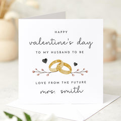 Personalisedvalentine's Day Card For Fiancee Romantic Card For Husband-To-Be Engagement Valentine Gift Future Husband From Bride Last Name