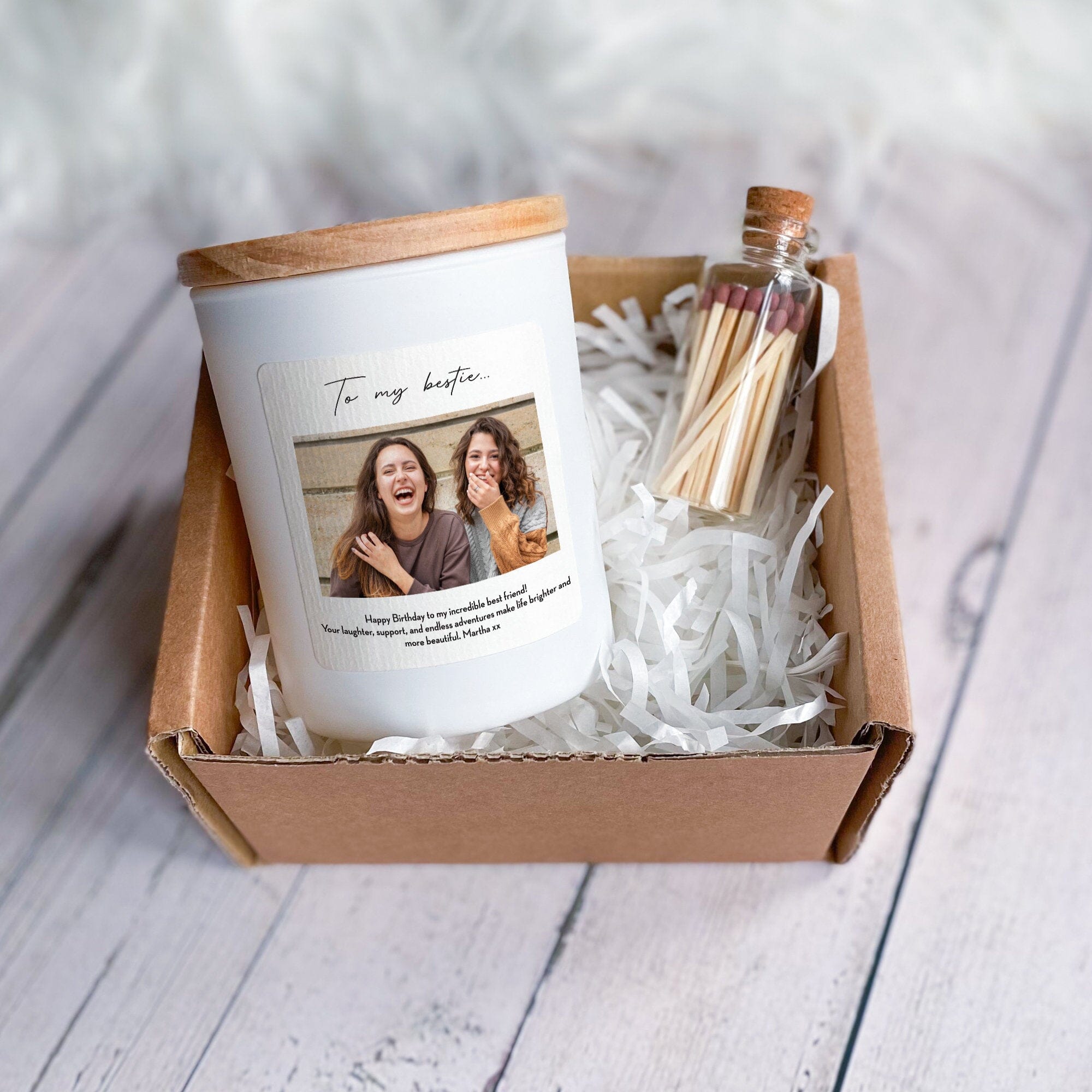 Photo Scented Candle Custom Text Christmas Birthday Mothers Day Fathers Day Gift Friend Mum Dad