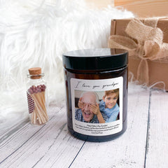 Photo Scented Candle With Custom Text, Christmas Birthday Mother's Day Father's Day Gift For Friend Mum Dad