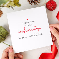 Romantic Card For Husband Wife Boyfriend Girlfriend I Love You Times Infinity Anniversary Birthdayvalentine's Day Card For Him Or Her