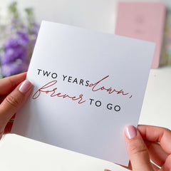 Second Anniversary Card For Husband Wife Two Years Down Forever To Go Girlfriend Boyfriend 2Nd 3Rd 4Th 5Th 10Th 20Th 30Th 40Th 50Th Wedding