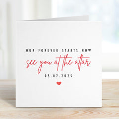 See You At The Altar Card Personalised On Our Wedding Day Card With Wedding Date Wedding Cards For Groom Bride Husband Wife Fiancee