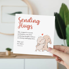 Sending Hugs Card Sympathy Card With Name Card For Her Him Get Well Soon Card For Friend Grandma Mum Get Well Soon Chemo Thinking Of You