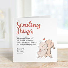 Sending Hugs Card Sympathy Card With Name Card For Her Him Get Well Soon Card For Friend Grandma Mum Get Well Soon Chemo Thinking Of You