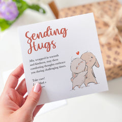 Sending Hugs Card Sympathy Card With Name Card For Her Him Get Well Soon Card For Friend Grandma Mum Get Well Soon Chemo Thinking Of You