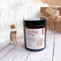 Sending Hugs Scented Candle With Your Message Gift For Her Mother'S Day Birthday Anniversary Engagement Wedding Floral