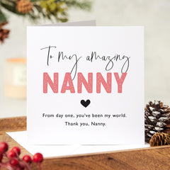 Special Nanny Card Christmas Mother's Day From Day One You Have Been My World To Celebrate Your Love And Care Card For Nanny