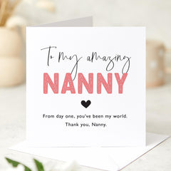 Special Nanny Card Christmas Mother's Day From Day One You Have Been My World To Celebrate Your Love And Care Card For Nanny