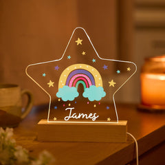 Star Night Light Custom Name LED Lamp Rainbow Cloud Gift for Kids Nursery Bedroom Baby Room Nightlight