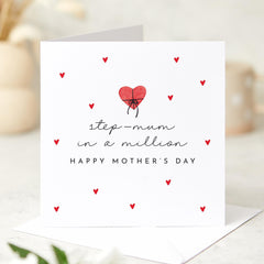 Step - Mum in a Million Card Heartfelt Mother's Day Gift Show Your Love and Appreciation Thoughtful Elegant Keepsake for a Stepmother Step Mum