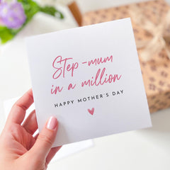 Step - Mum in a Million Mother's Day Card Thoughtful Gift for Stepmother Bonus Mum Appreciation Card Elegant Mother's Day Present Step Mum