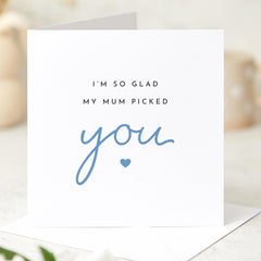 Stepdad Father's Day Card I Am Glad My Mum Picked You Thoughtful Keepsake Card for Bonus Dad or Stepfather from Kids